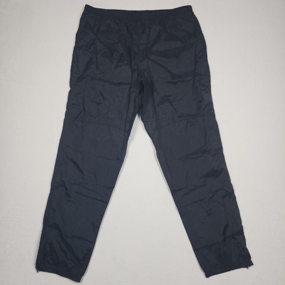 Vintage Nike Track Pants Mens XL Black Nylon Parachute Windbreaker 90s